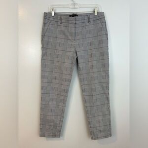 Theory Window Pane Plaid Cropped Ankle Trouser Pants Size 10
